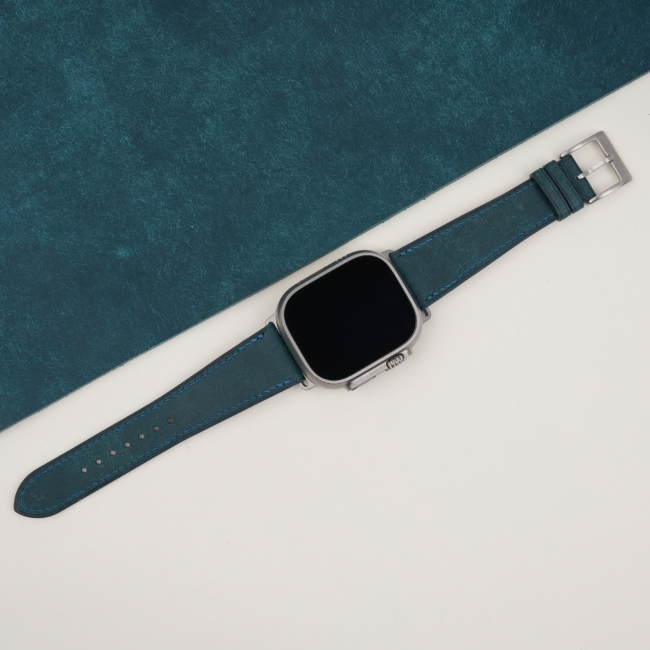 Navy Badalassi Carlo Pueblo Leather Apple Watch Ultra Band