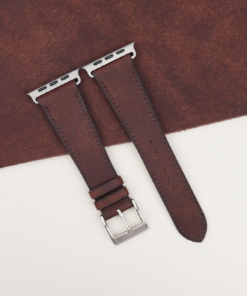 Dark Brown Badalassi Carlo Pueblo Leather Apple Watch Ultra Band