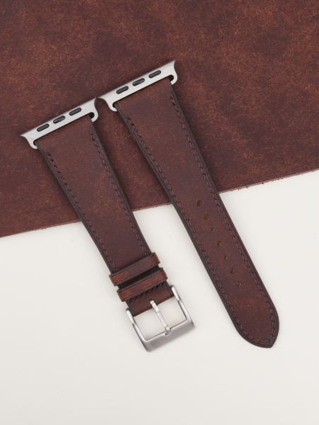 Dark Brown Badalassi Carlo Pueblo Leather Apple Watch Ultra Band