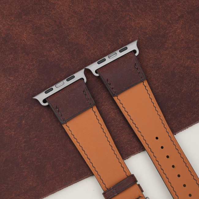 Dark Brown Badalassi Carlo Pueblo Leather Apple Watch Ultra Band