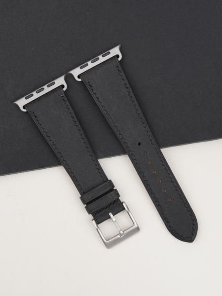 Black Badalassi Carlo Pueblo Leather Apple Watch Ultra Band