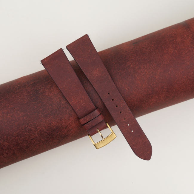 Vintage Burgundy Pueblo Badalassi Carlo Leather Watch Strap