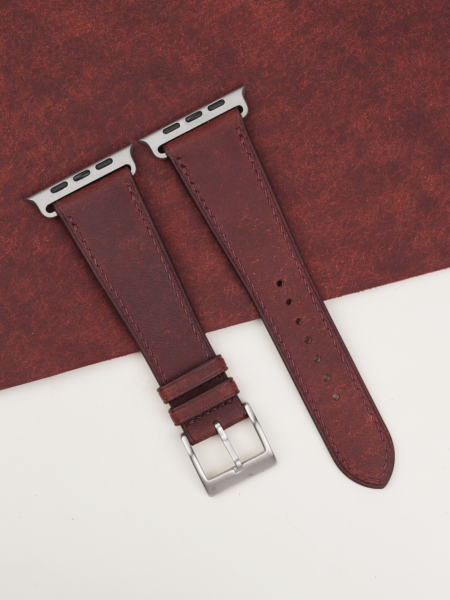 Burgundy Badalassi Carlo Pueblo Leather Apple Watch Ultra Band