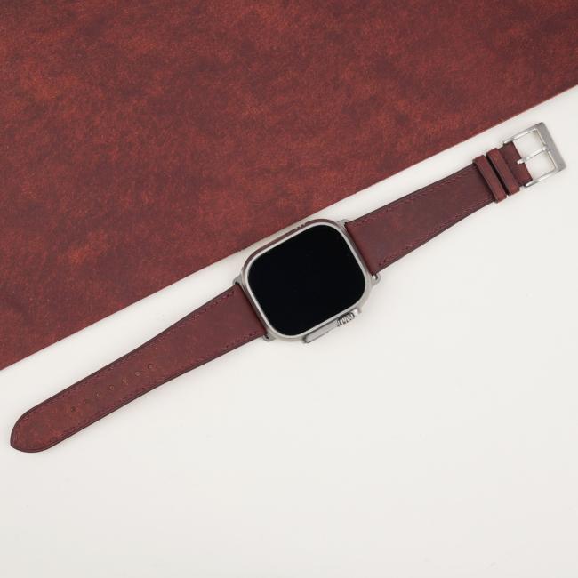 Burgundy Badalassi Carlo Pueblo Leather Apple Watch Ultra Band