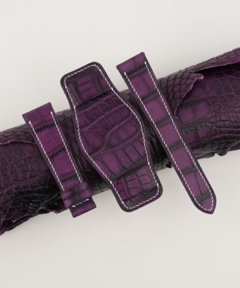 Purple Alligator Leather Bund Strap