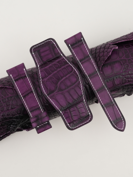 Purple Alligator Leather Bund Strap