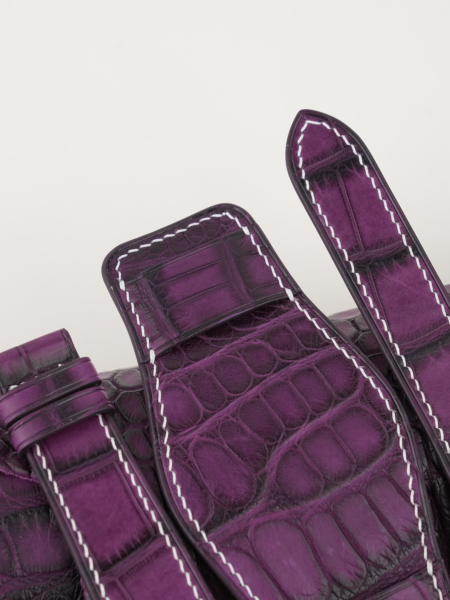 Purple Alligator Leather Bund Strap