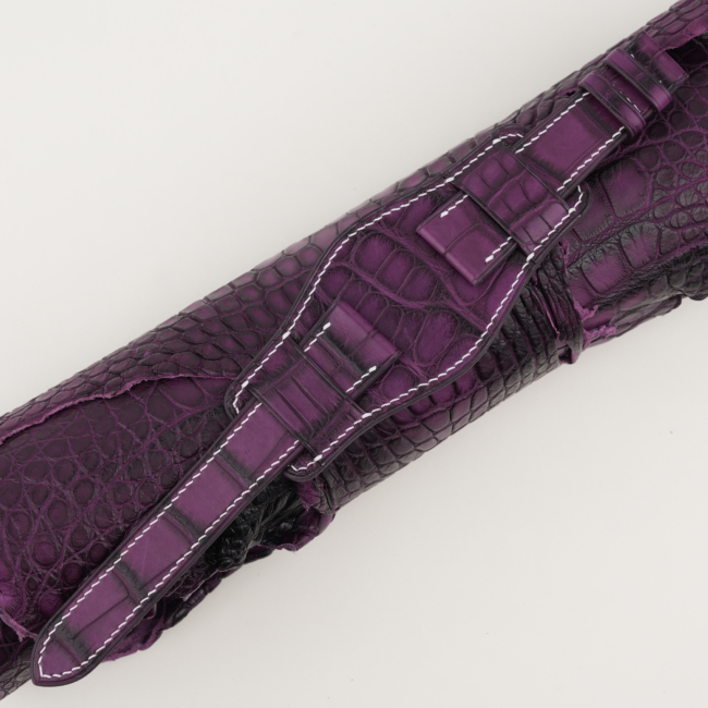 Purple Alligator Leather Bund Strap