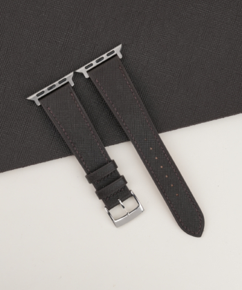 Dark Brown Saffiano Leather Apple Watch Band