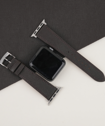 Dark Brown Saffiano Leather Apple Watch Band