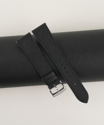 Black Saffiano Leather Watch Strap