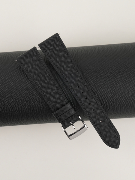 Black Saffiano Leather Watch Strap