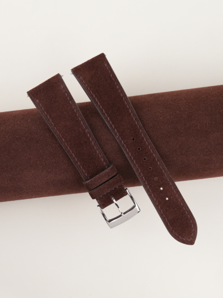 Dark Brown Suede Leather Watch Strap