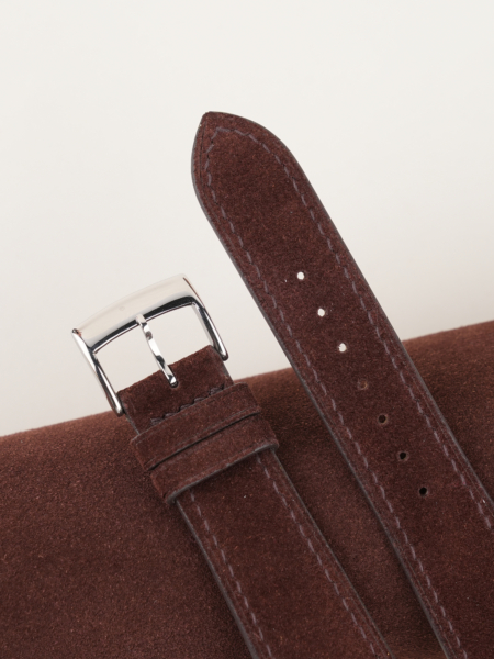 Dark Brown Suede Leather Watch Strap