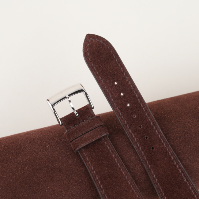 Dark Brown Suede Leather Watch Strap