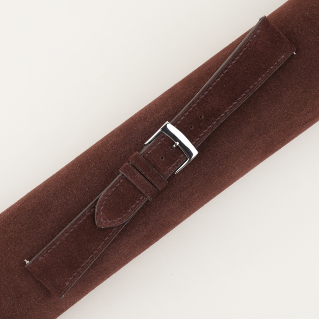 Dark Brown Suede Leather Watch Strap