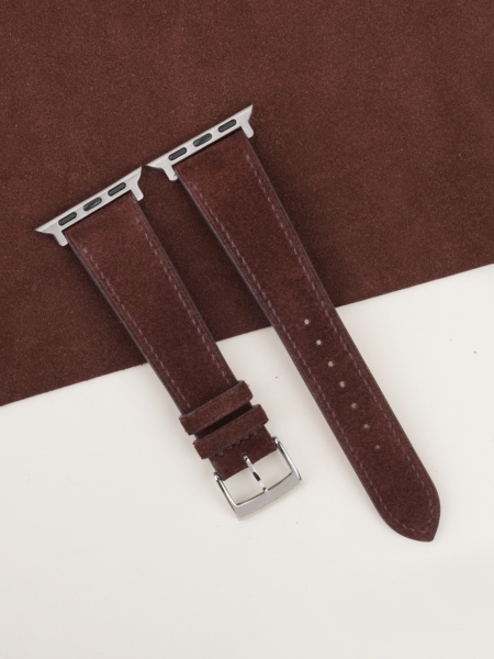 Dark Brown Suede Leather Apple Watch Band