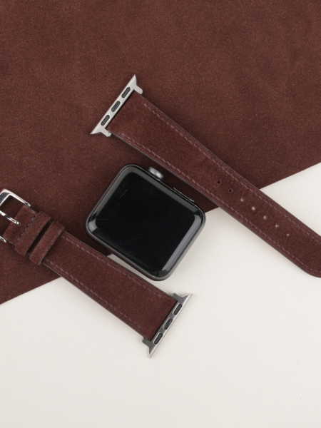 Dark Brown Suede Leather Apple Watch Band