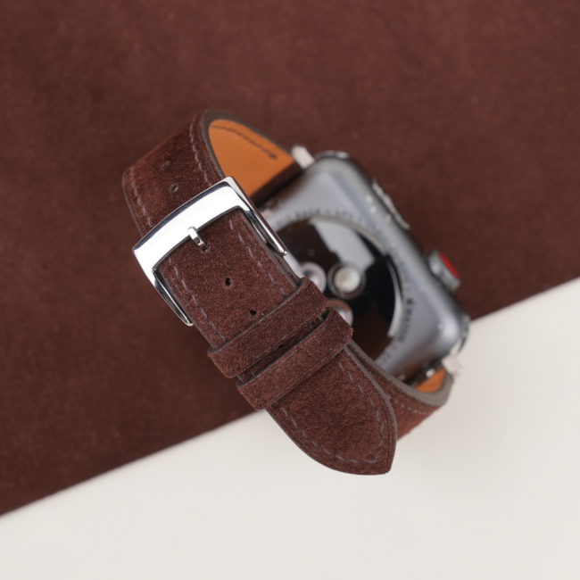 Dark Brown Suede Leather Apple Watch Band