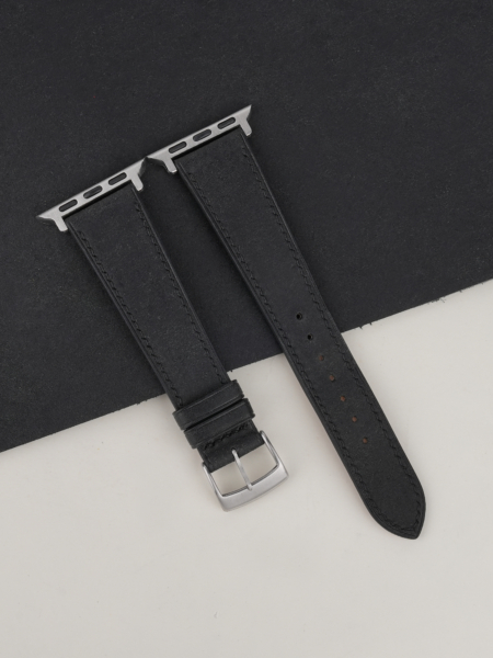 Black Badalassi Carlo Pueblo Leather Apple Watch Band