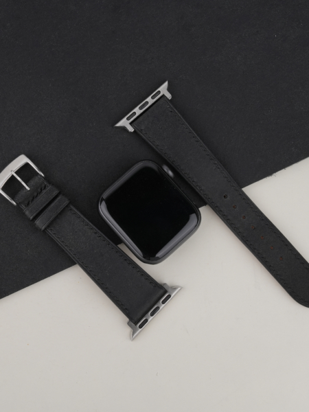 Black Badalassi Carlo Pueblo Leather Apple Watch Band