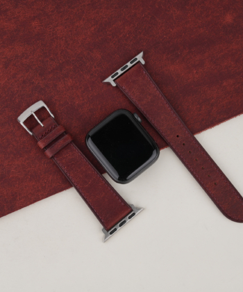 Burgundy Badalassi Carlo Pueblo Leather Apple Watch Band