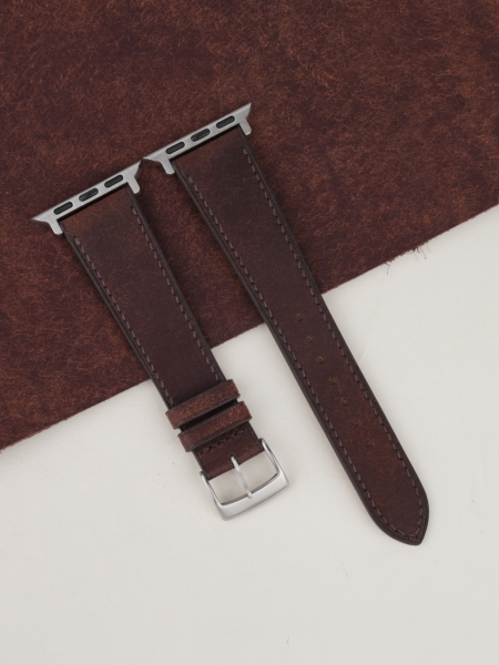 Dark Brown Badalassi Carlo Pueblo Leather Apple Watch Band