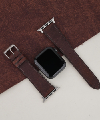 Dark Brown Badalassi Carlo Pueblo Leather Apple Watch Band