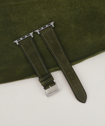 Dark Olive Badalassi Carlo Pueblo Leather Apple Watch Band