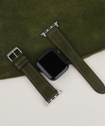 Dark Olive Badalassi Carlo Leather Apple Watch Band