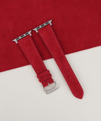 Red Suede Leather Apple Watch Band