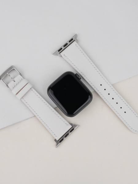 White Swift Leather Apple Watch Band