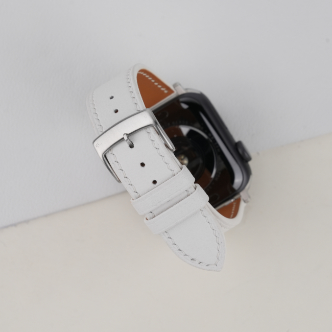 White Swift Leather Apple Watch Band