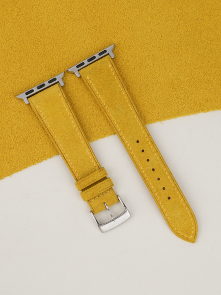 Yellow Suede Leather Apple Watch Band