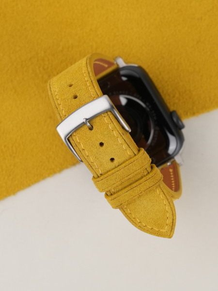 Yellow Suede Leather Apple Watch Band