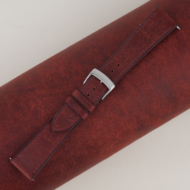 Burgundy Pueblo Badalassi Carlo Leather Watch Strap