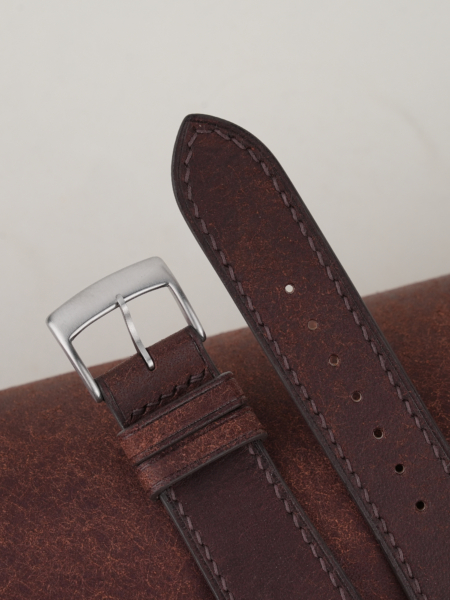 Dark Brown Pueblo Badalassi Carlo Leather Watch Strap