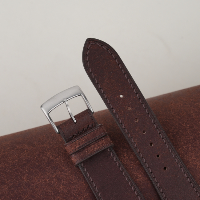 Dark Brown Pueblo Badalassi Carlo Leather Watch Strap