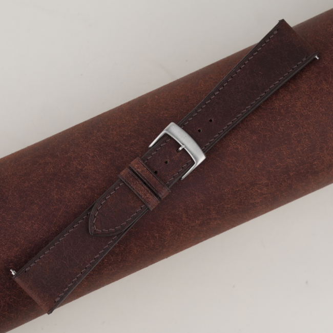 Dark Brown Pueblo Badalassi Carlo Leather Watch Strap