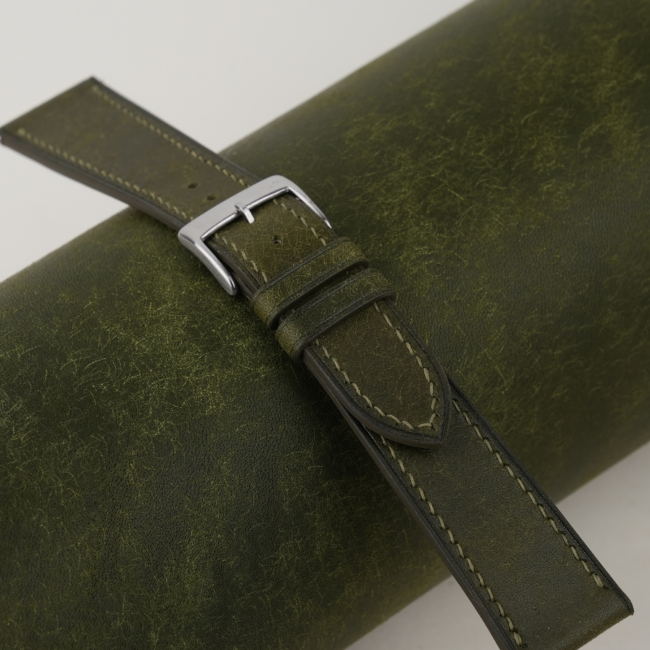 Dark Olive Pueblo Badalassi Carlo Leather Watch Strap