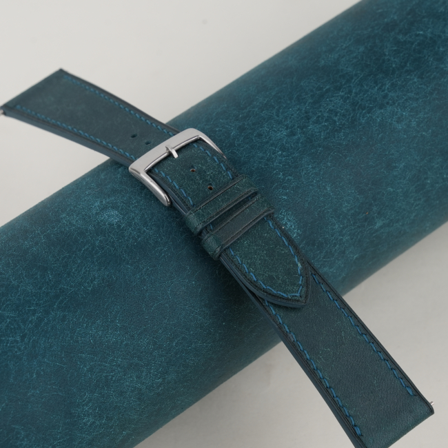 Navy Pueblo Badalassi Carlo Leather Watch Strap