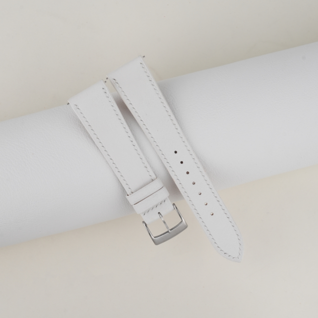 White Swift Leather Watch Strap