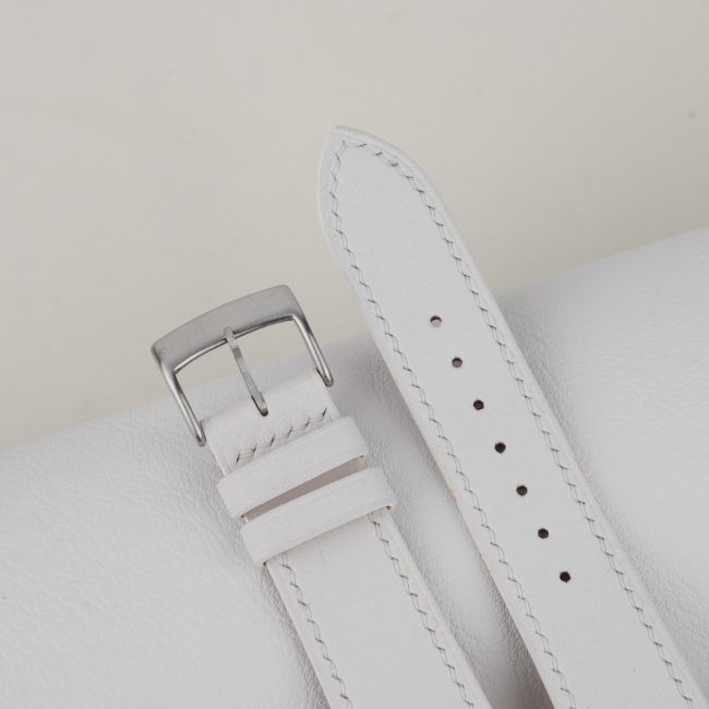 White Swift Leather Watch Strap