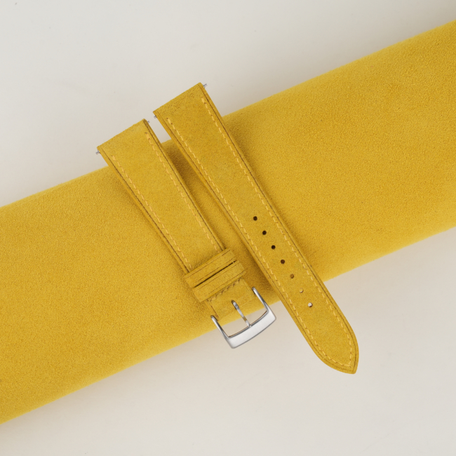 Yellow Suede Leather Watch Strap