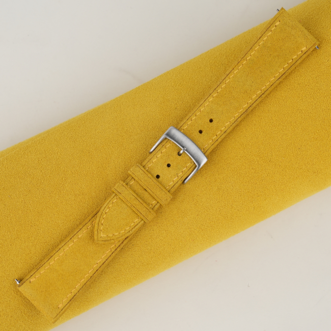 Yellow Suede Leather Watch Strap