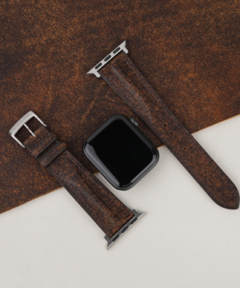 Single Padded Tawny Brown Habana Leather Apple Watch Band