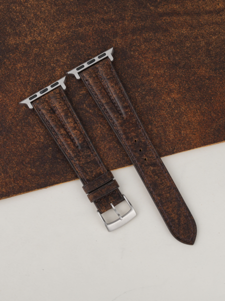 Double Padded Tawny Brown Habana Leather Apple Watch Band