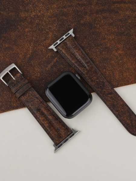 Double Padded Tawny Brown Habana Leather Apple Watch Band