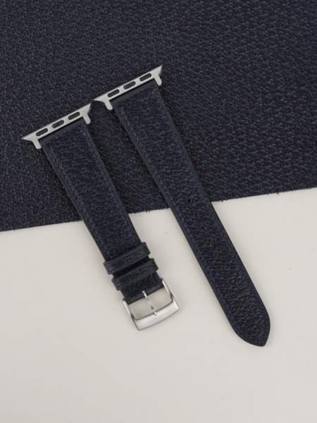 Navy Peccary Leather Apple Watch Band