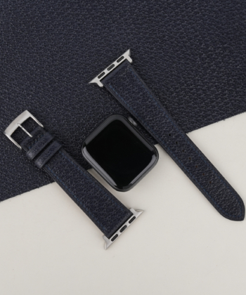 Navy Peccary Leather Apple Watch Band